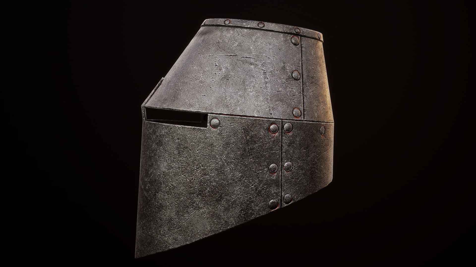 Next Gen Medieval helmet Low-poly 3D model_5