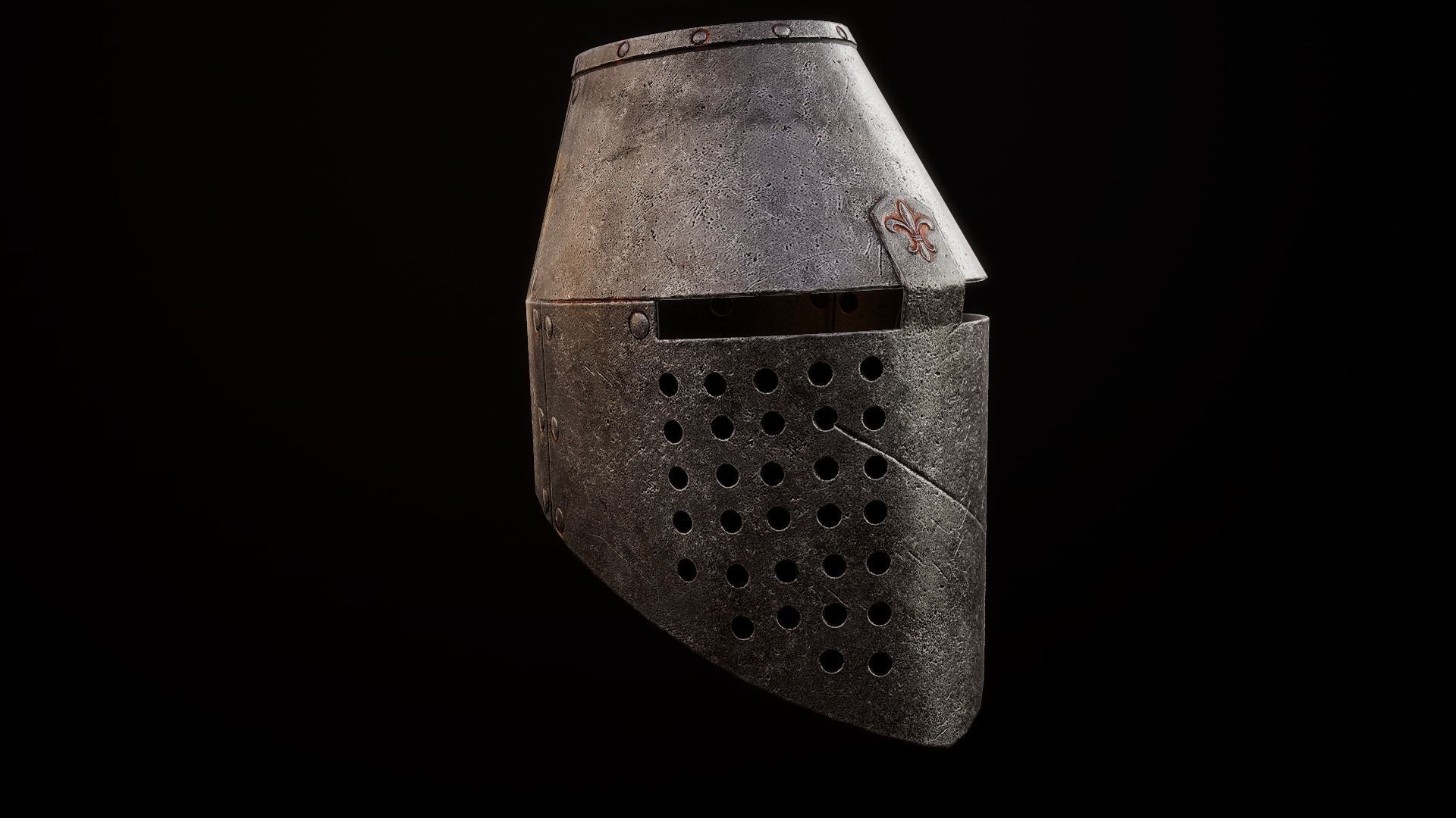 Next Gen Medieval helmet Low-poly 3D model_2