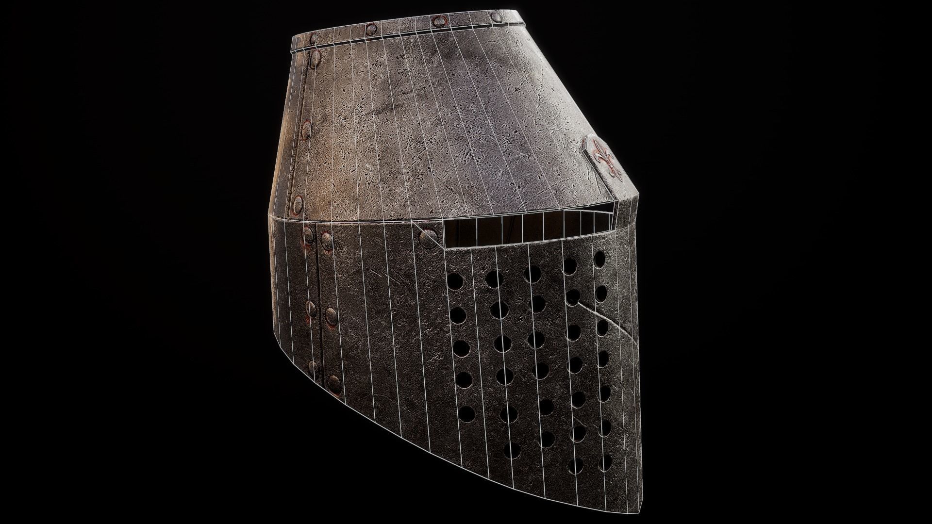 Next Gen Medieval helmet Low-poly 3D model_7