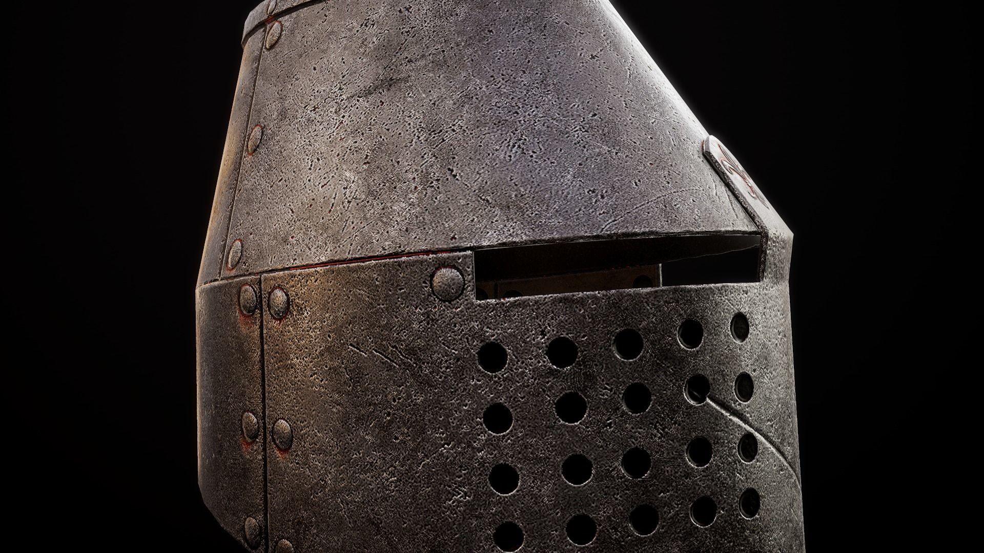 Next Gen Medieval helmet Low-poly 3D model_6