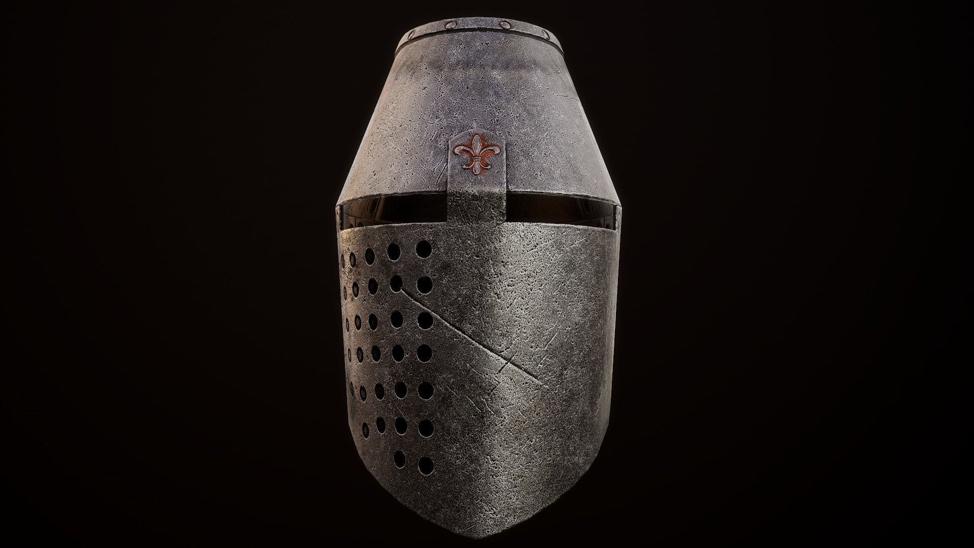 Next Gen Medieval helmet Low-poly 3D model_8