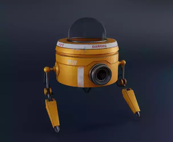 Fantasy robot Free low-poly 3D model