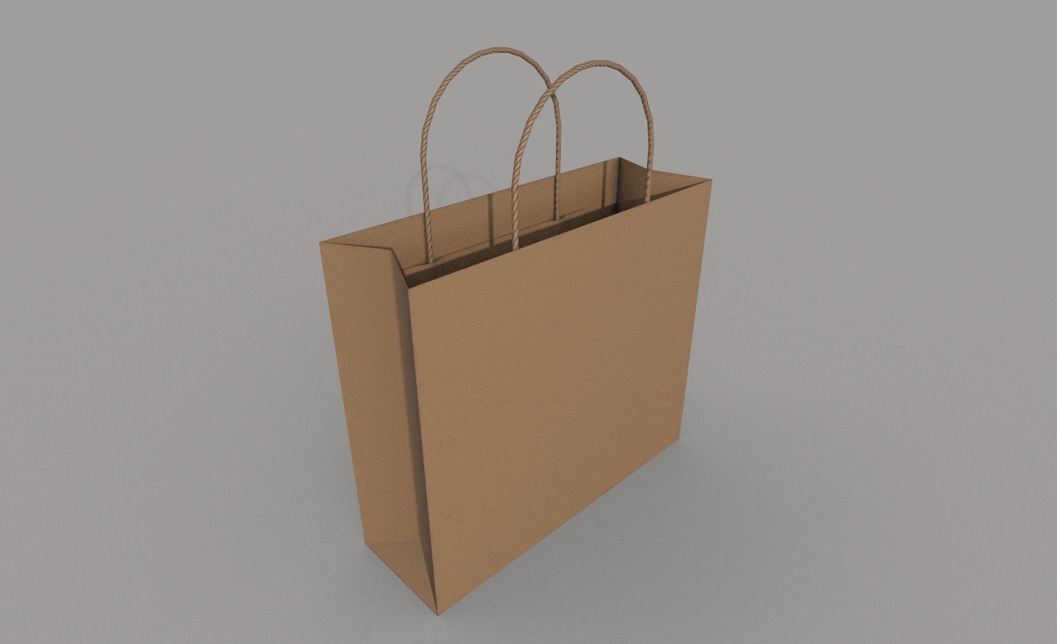 2 Paper Shopping Bags Low-poly 3D model_3