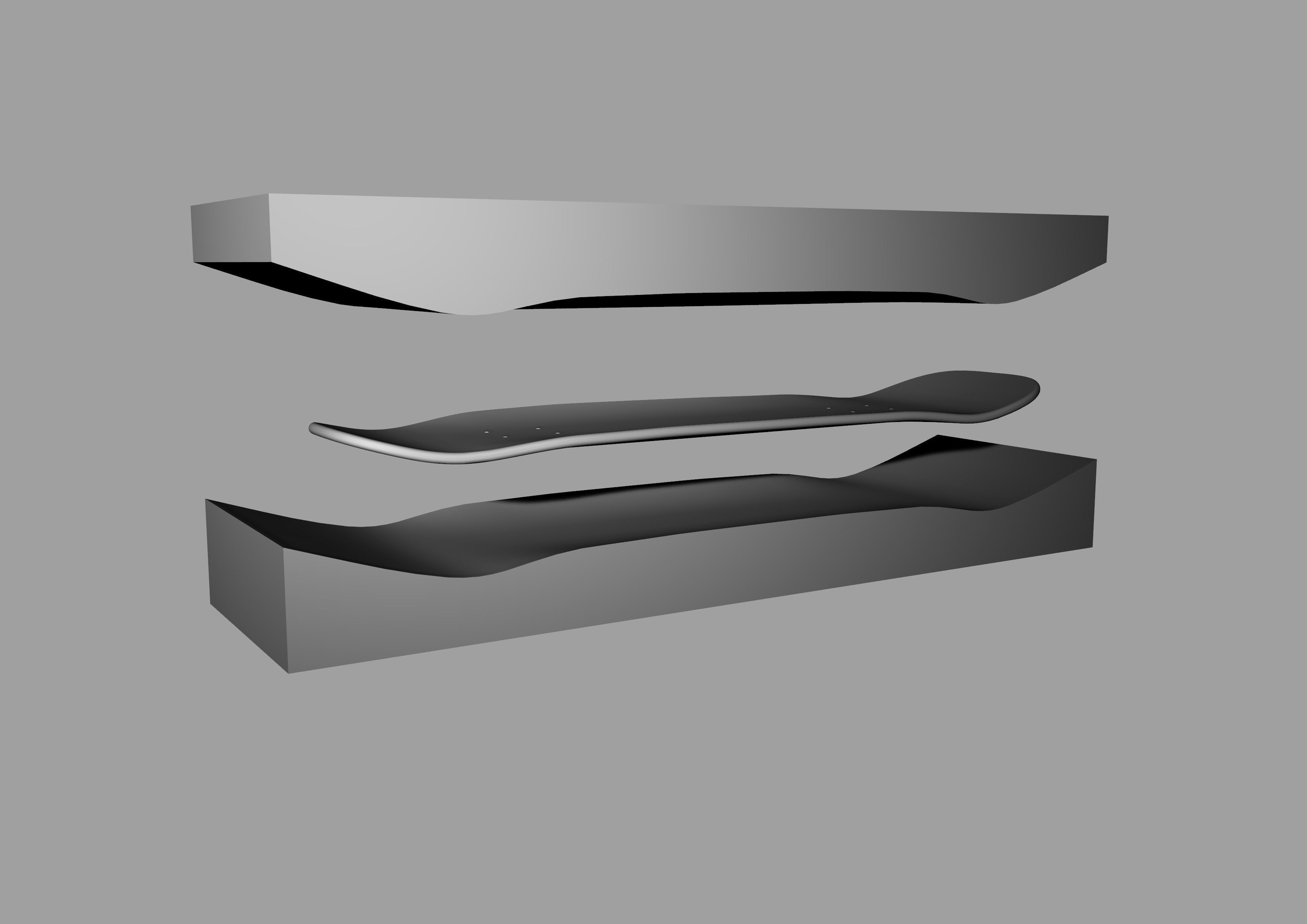 Cruiser Skateboard mold- Ready to be milled 3D model_5