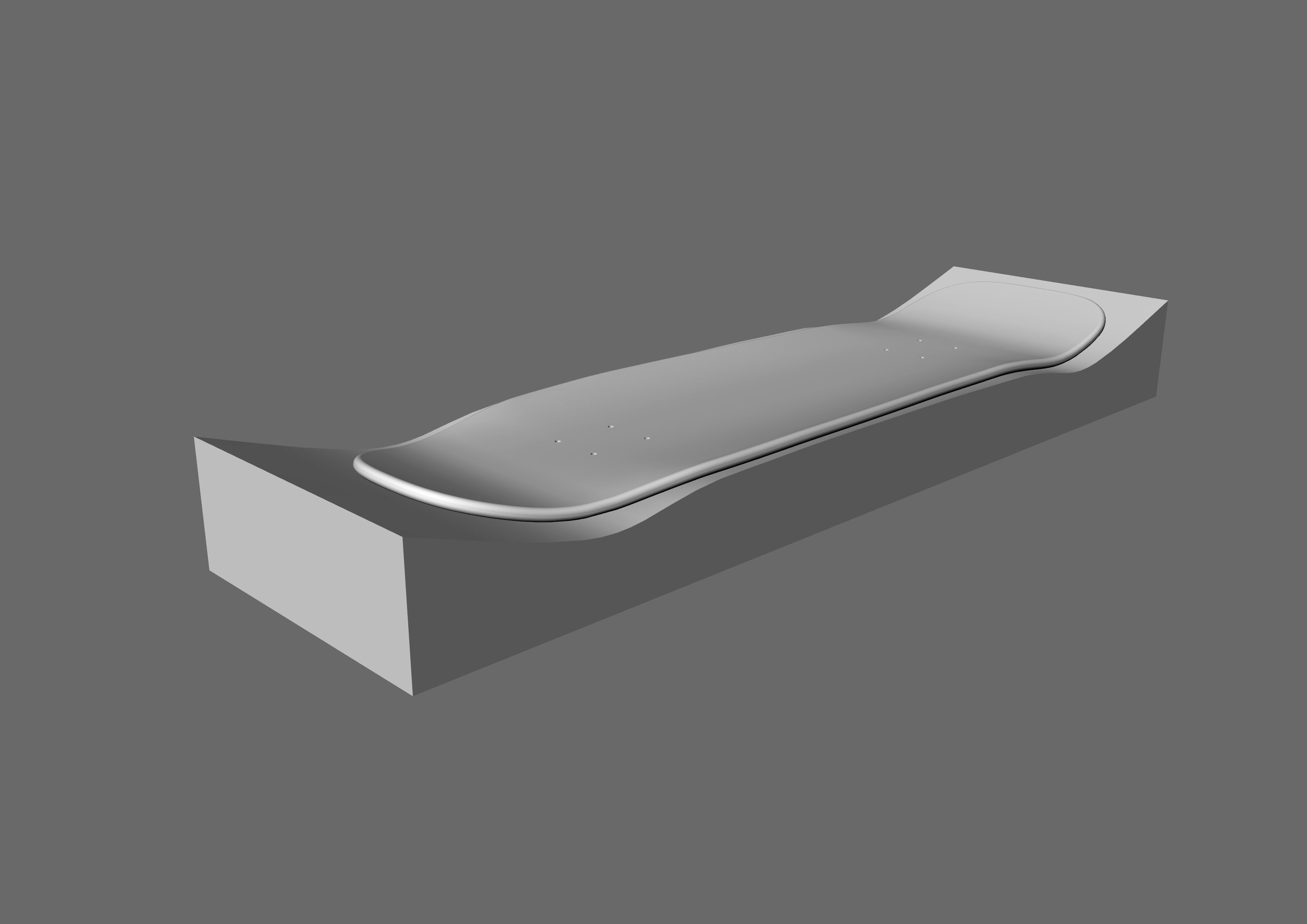 Cruiser Skateboard mold- Ready to be milled 3D model_11
