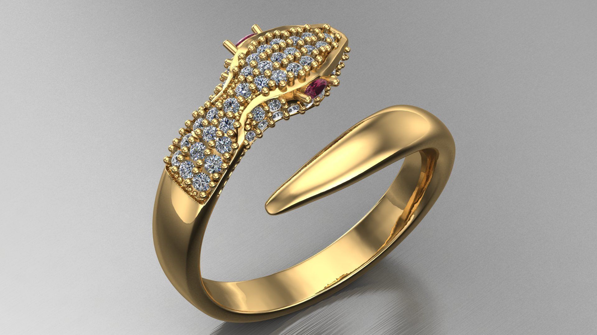 snake ring 3D print model_1