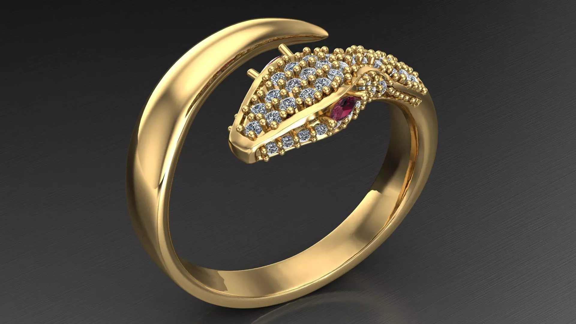 snake ring 3D print model_0