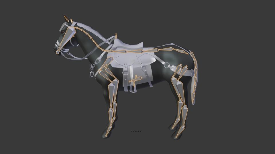 Medieval Horse Low-poly 3D model_13
