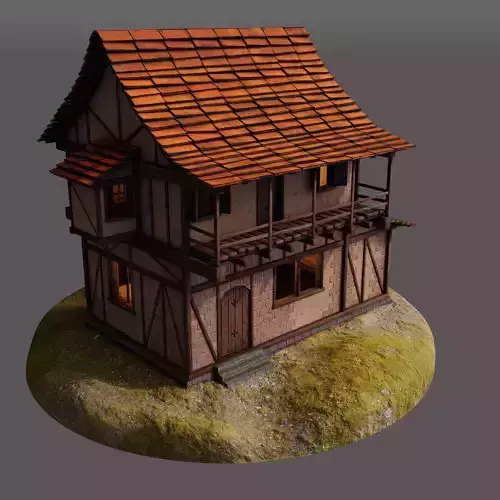 Medieval House Low-Poly