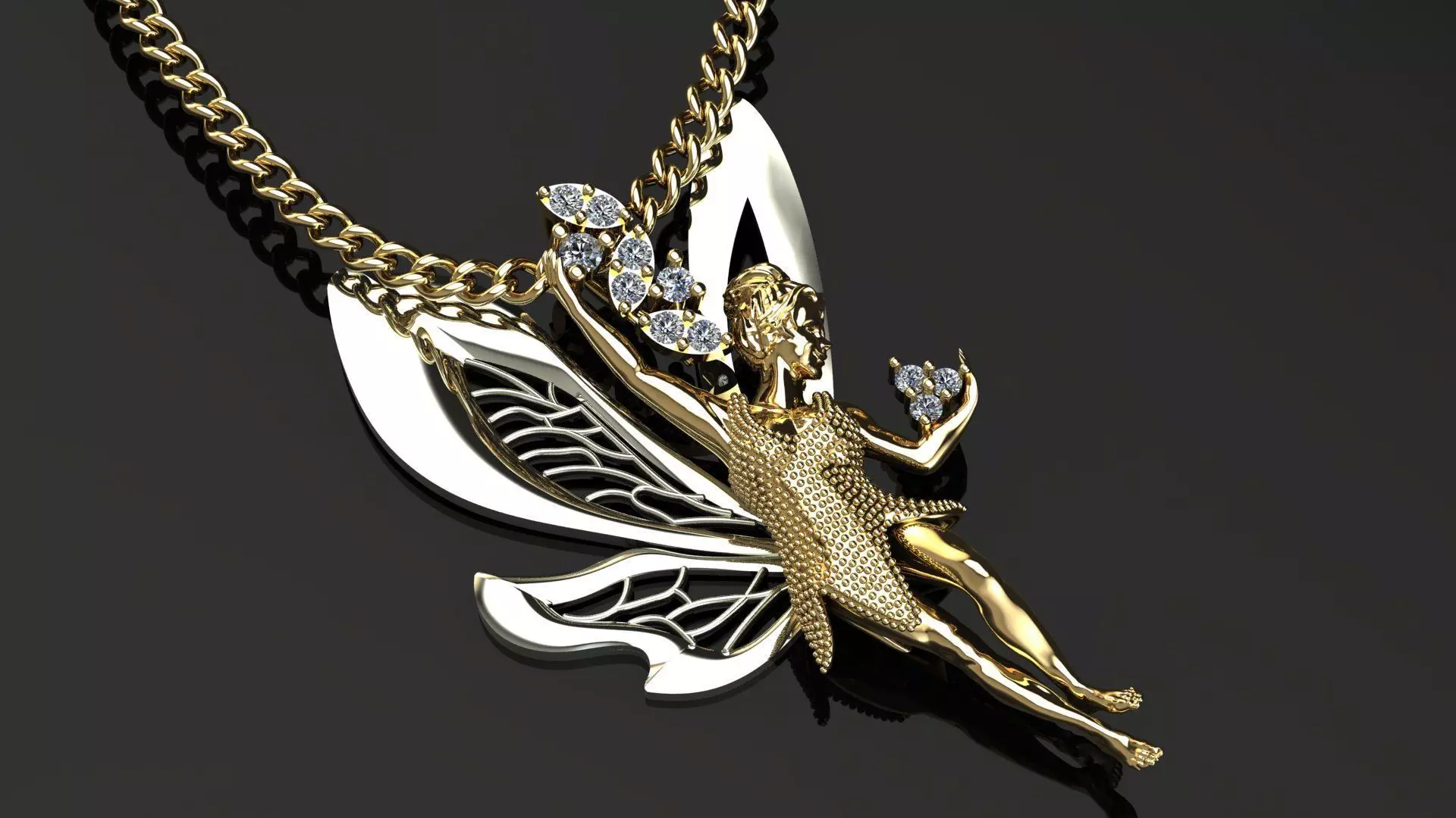Ballerina Butterfly pendant 3D print model