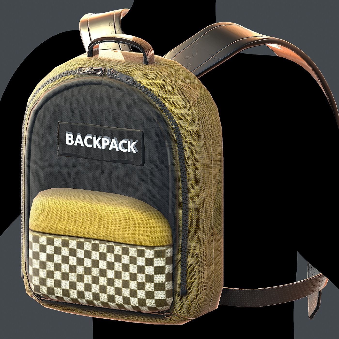 Backpack military combat soldier armor scifi Generic  Low-poly 3D model_2