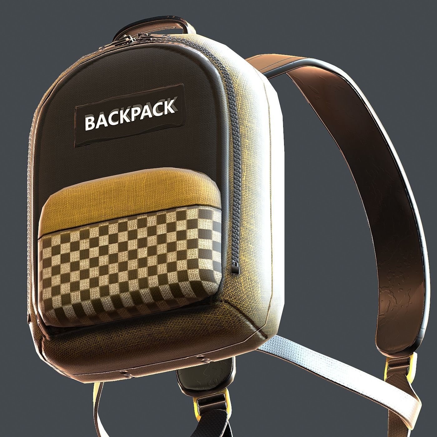 Backpack military combat soldier armor scifi Generic  Low-poly 3D model_6