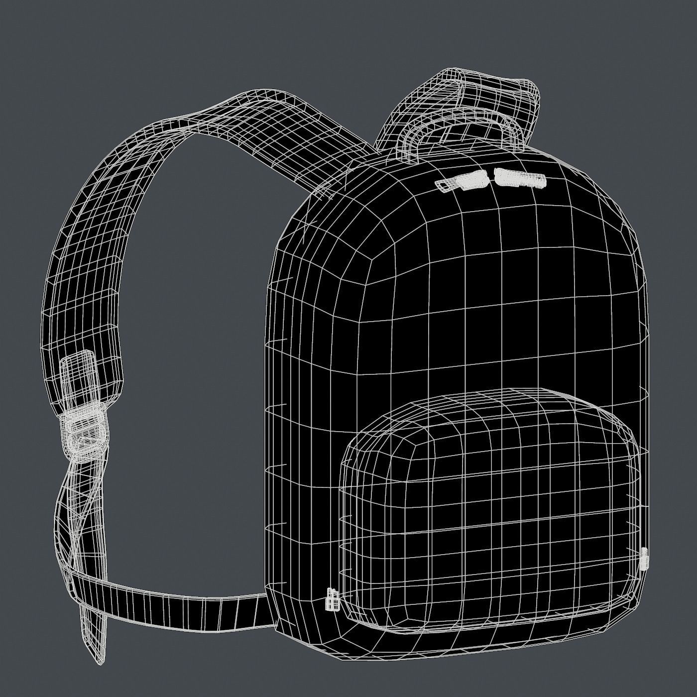 Backpack military combat soldier armor scifi Generic  Low-poly 3D model_10