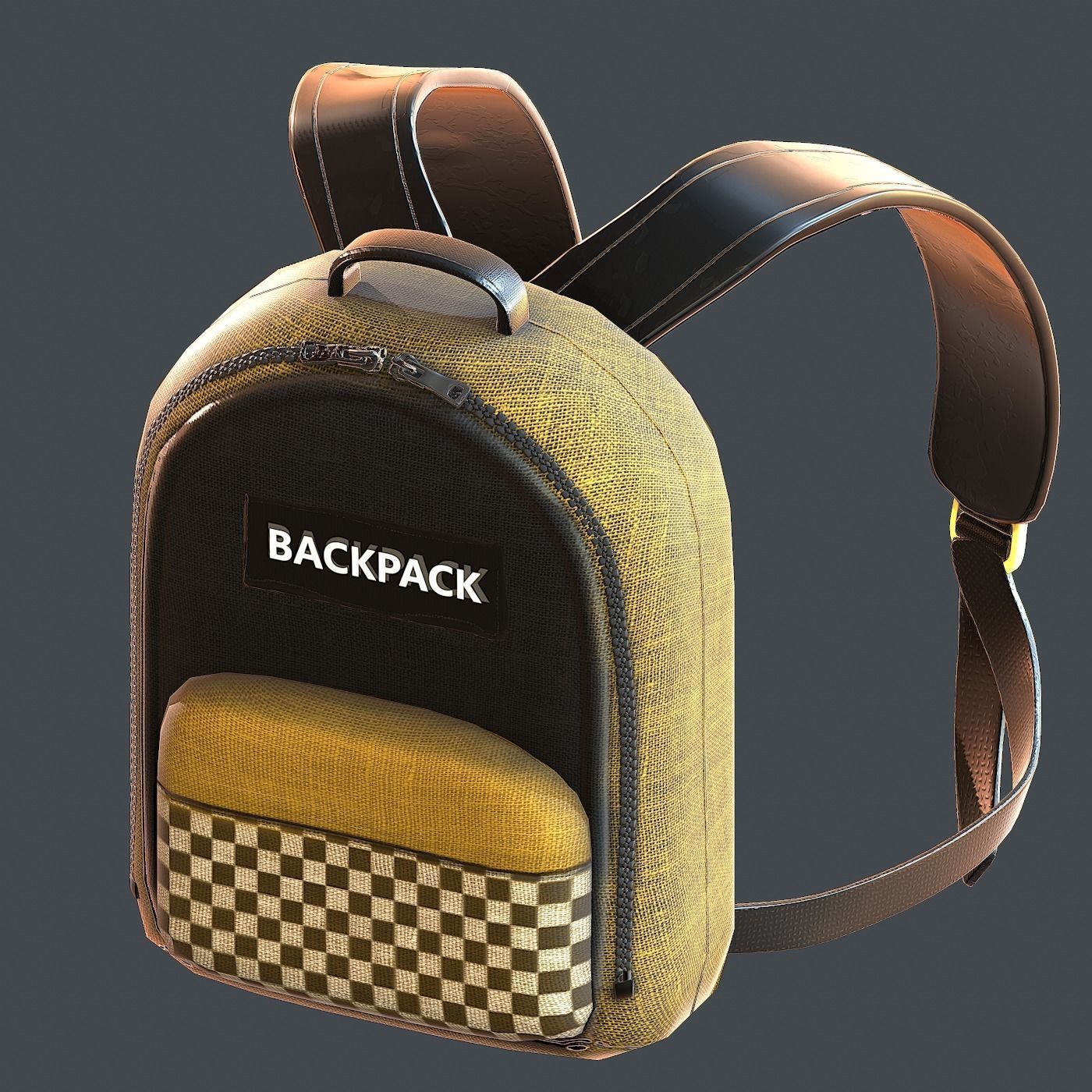 Backpack military combat soldier armor scifi Generic  Low-poly 3D model_4