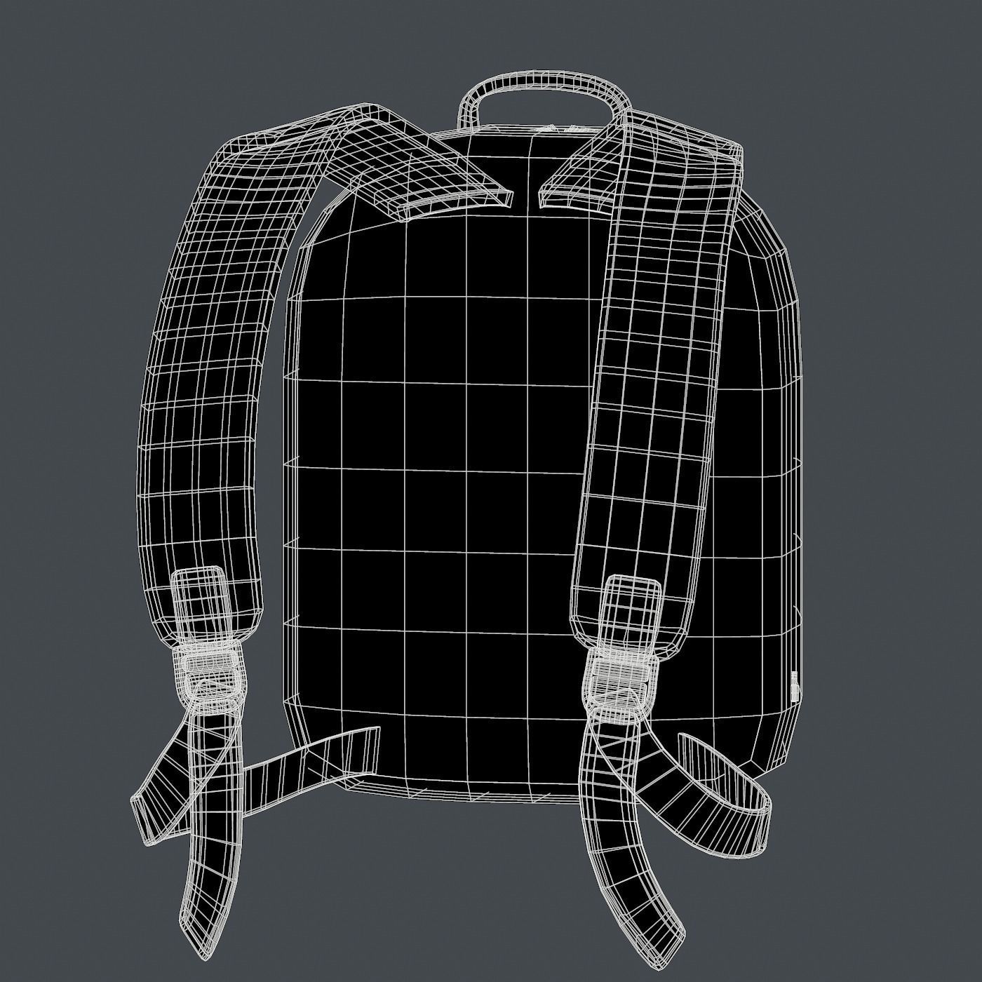 Backpack military combat soldier armor scifi Generic  Low-poly 3D model_11