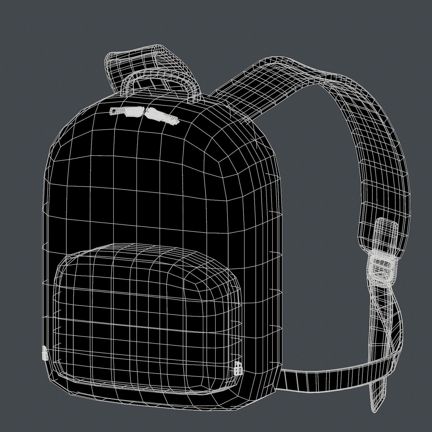 Backpack military combat soldier armor scifi Generic  Low-poly 3D model_9