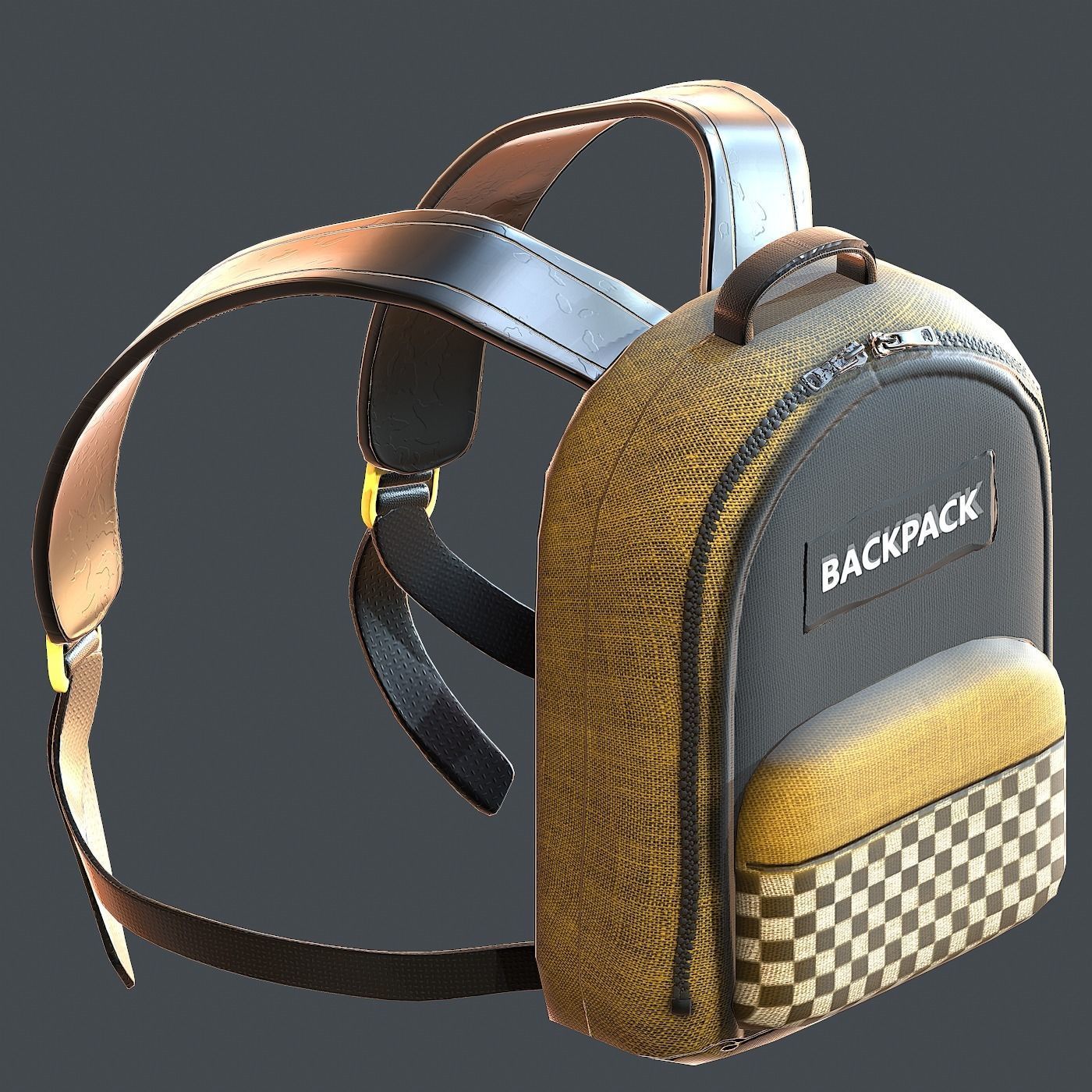 Backpack military combat soldier armor scifi Generic  Low-poly 3D model_3