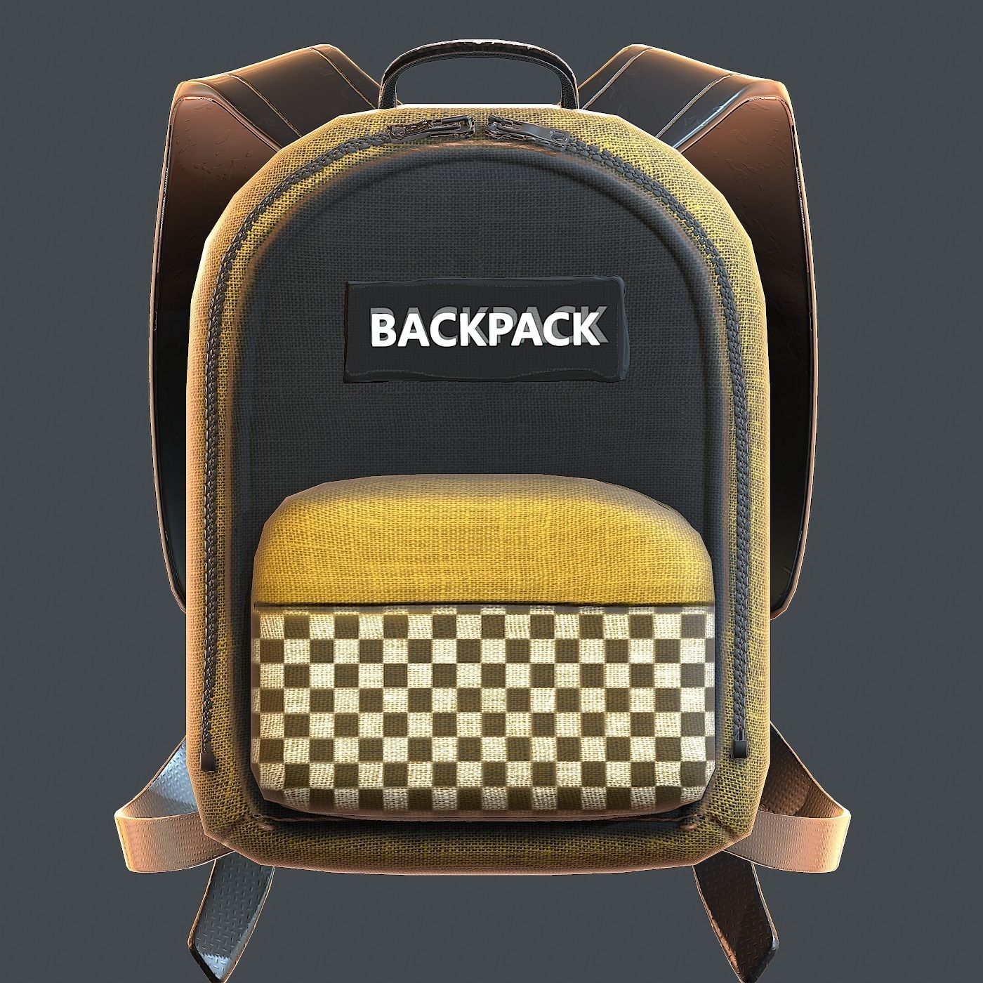 Backpack military combat soldier armor scifi Generic  Low-poly 3D model_1