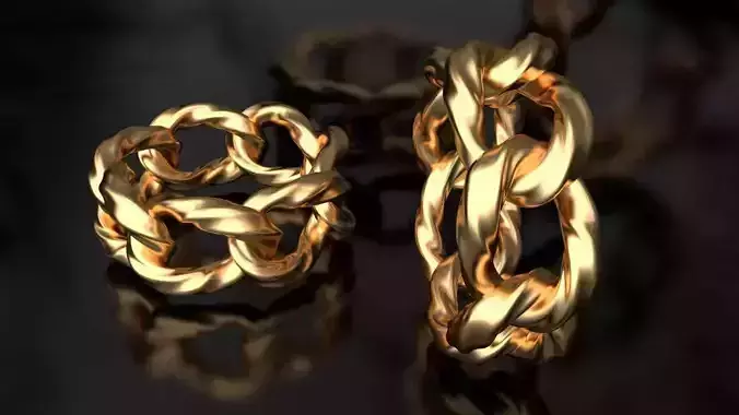 Twist model Cuban Link Chain Ring 10mm wide