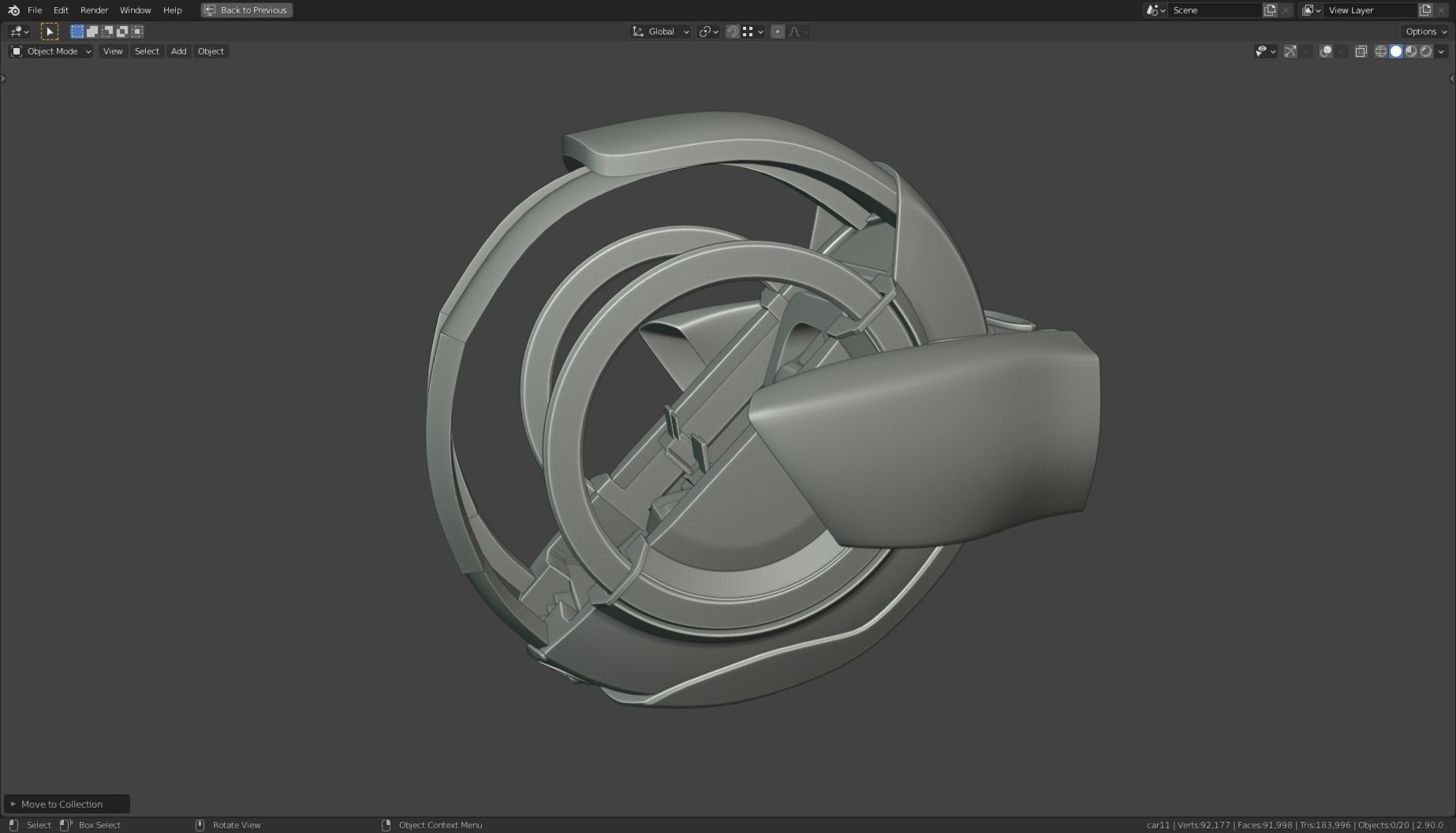 Simplistic Flying Vehicle - nr11 Low-poly 3D model_21