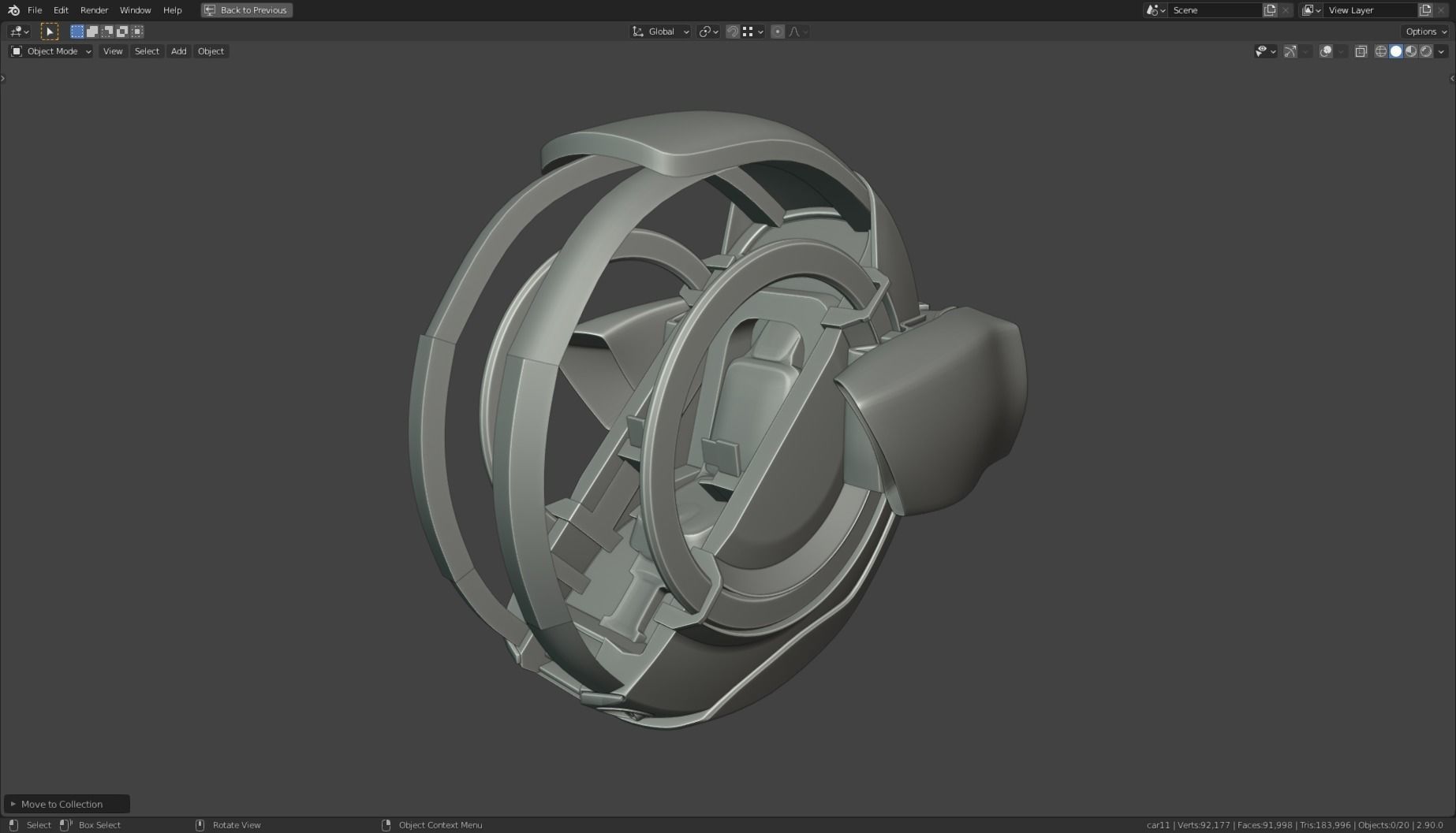 Simplistic Flying Vehicle - nr11 Low-poly 3D model_22