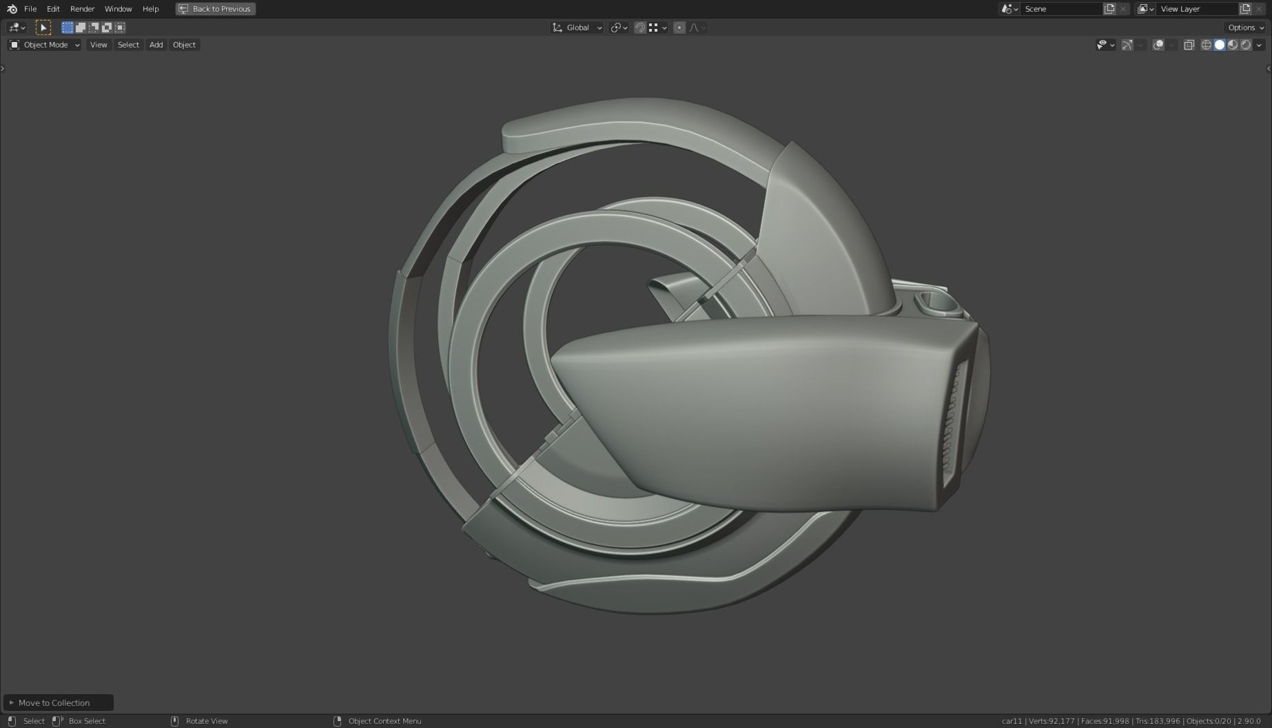 Simplistic Flying Vehicle - nr11 Low-poly 3D model_12