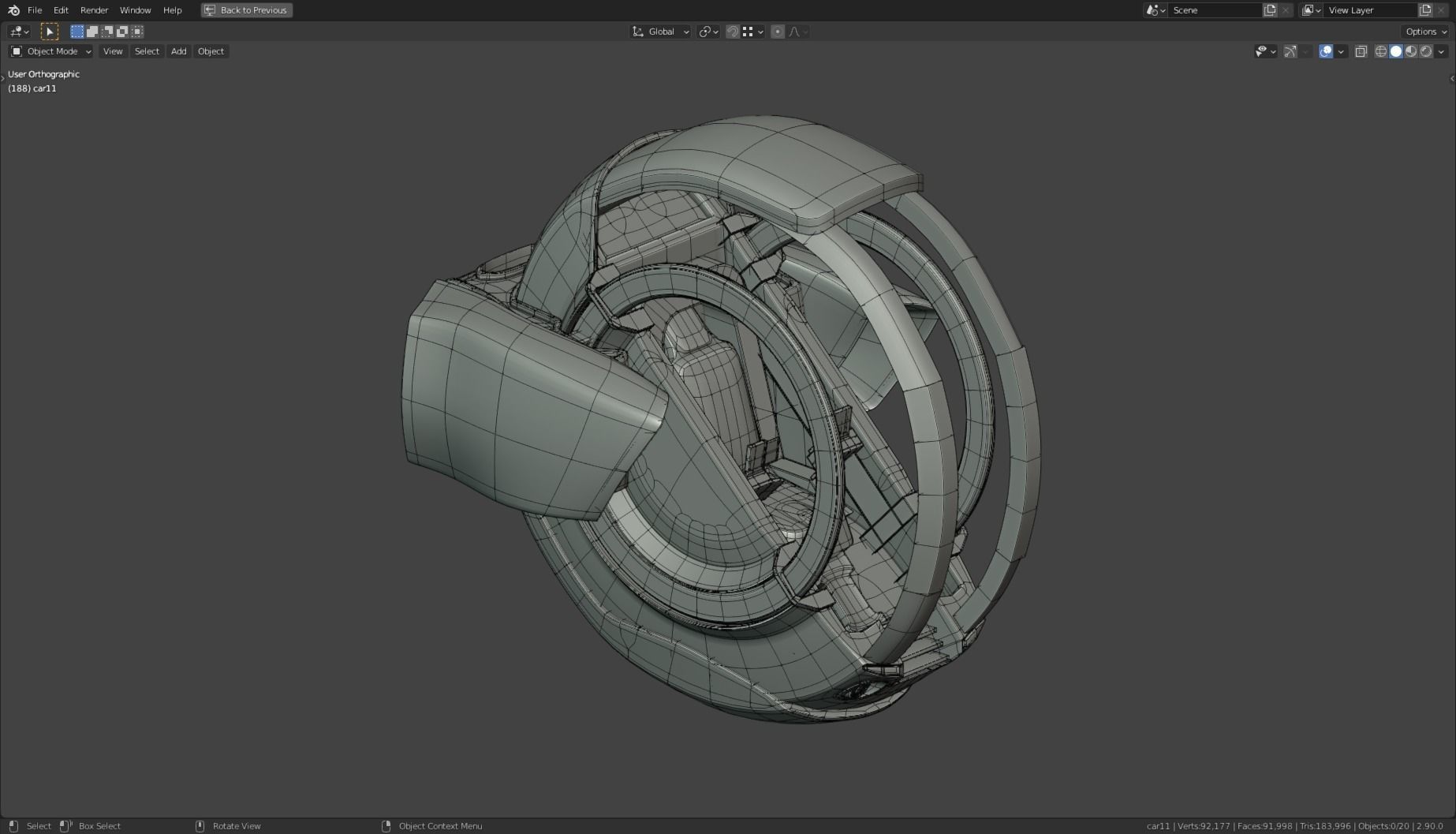 Simplistic Flying Vehicle - nr11 Low-poly 3D model_14