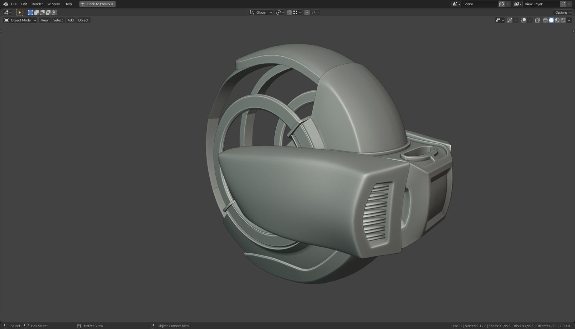 Simplistic Flying Vehicle - nr11 Low-poly 3D model_19