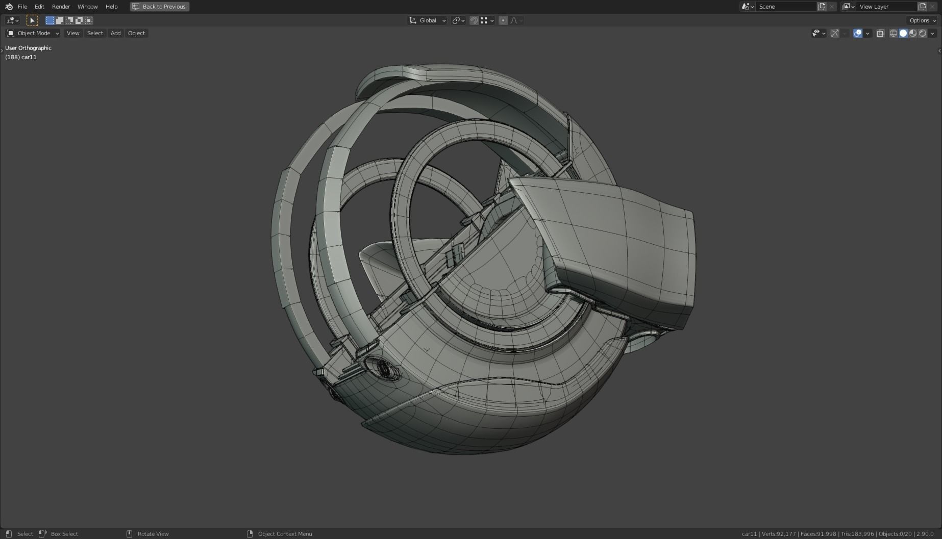 Simplistic Flying Vehicle - nr11 Low-poly 3D model_16