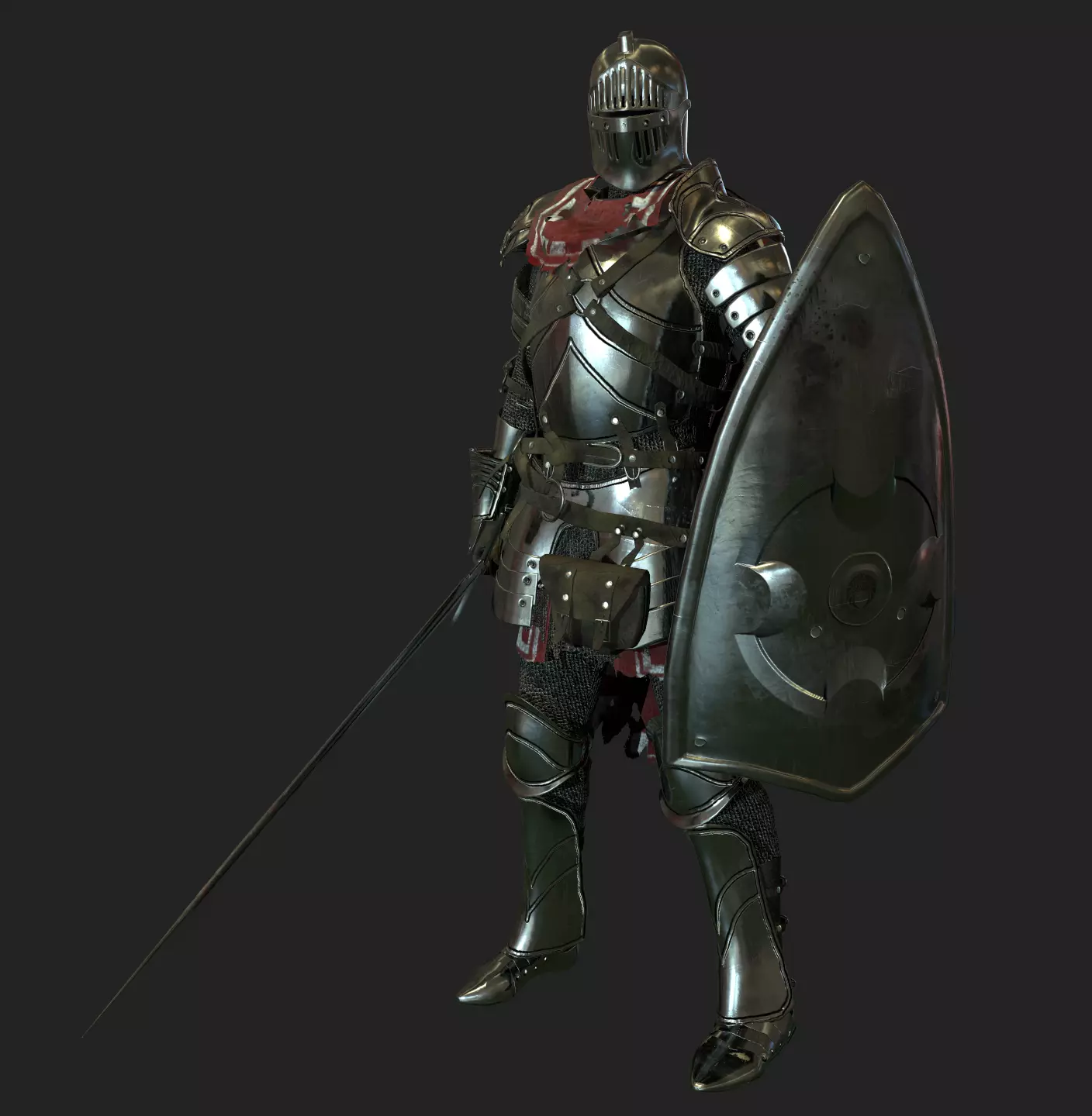 Knight in armor 3D model_0