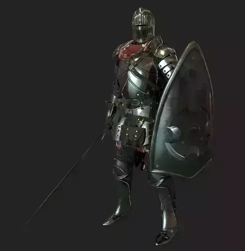 Knight in armor 3D model
