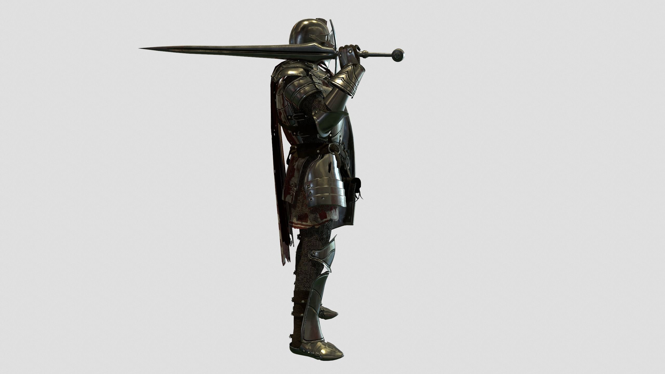 Knight in armor 3D model_5