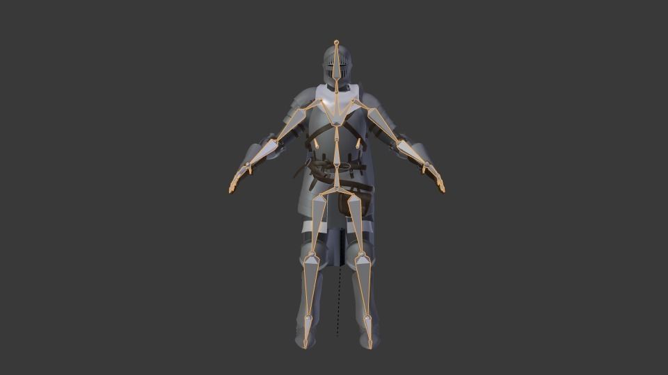 Knight in armor 3D model_9