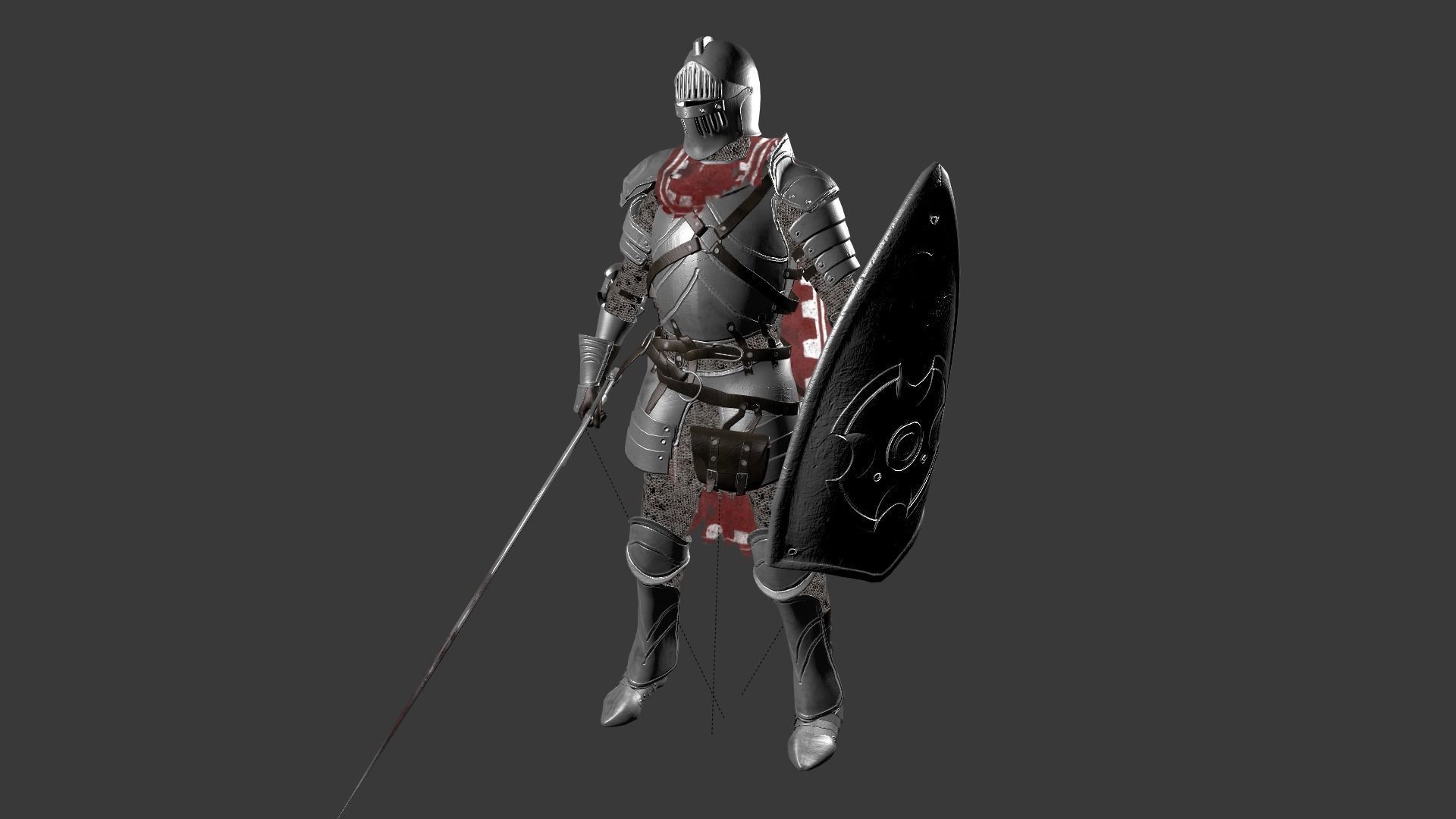 Knight in armor 3D model_10