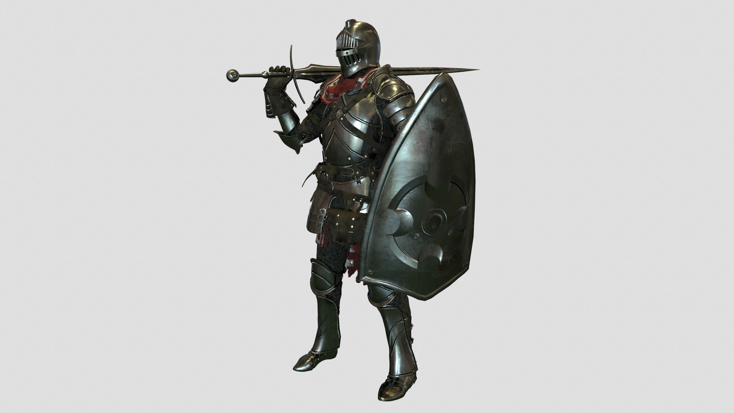 Knight in armor 3D model_3