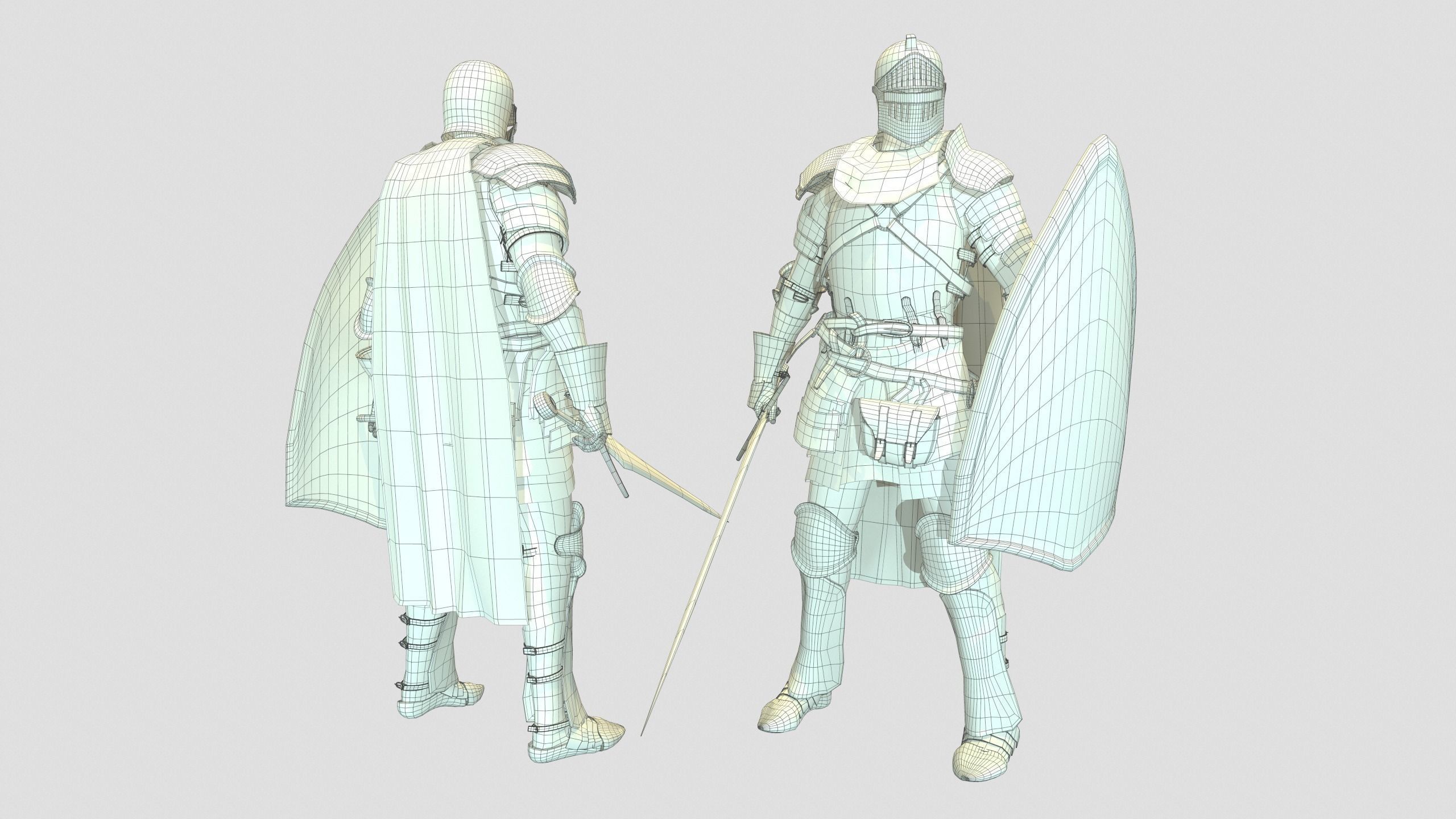 Knight in armor 3D model_4