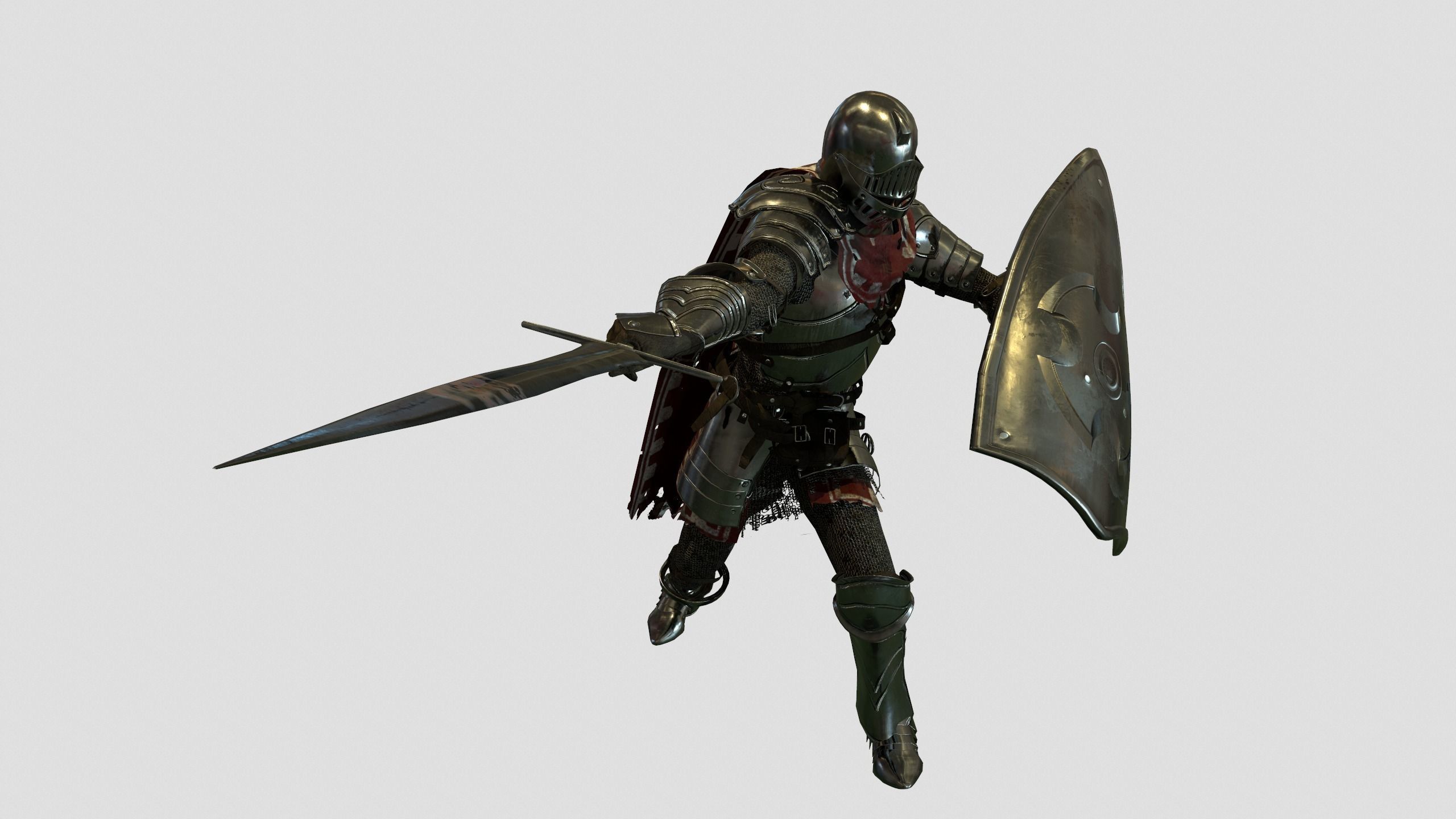 Knight in armor 3D model_7