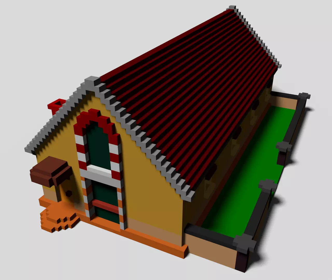 Voxel House 02 Free low-poly 3D model