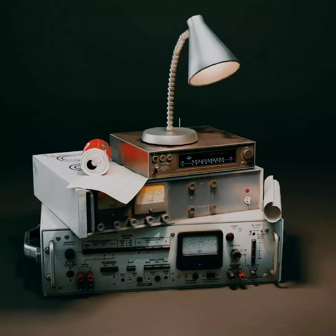 Military Radio Communication Setup Low-poly 3D model_0