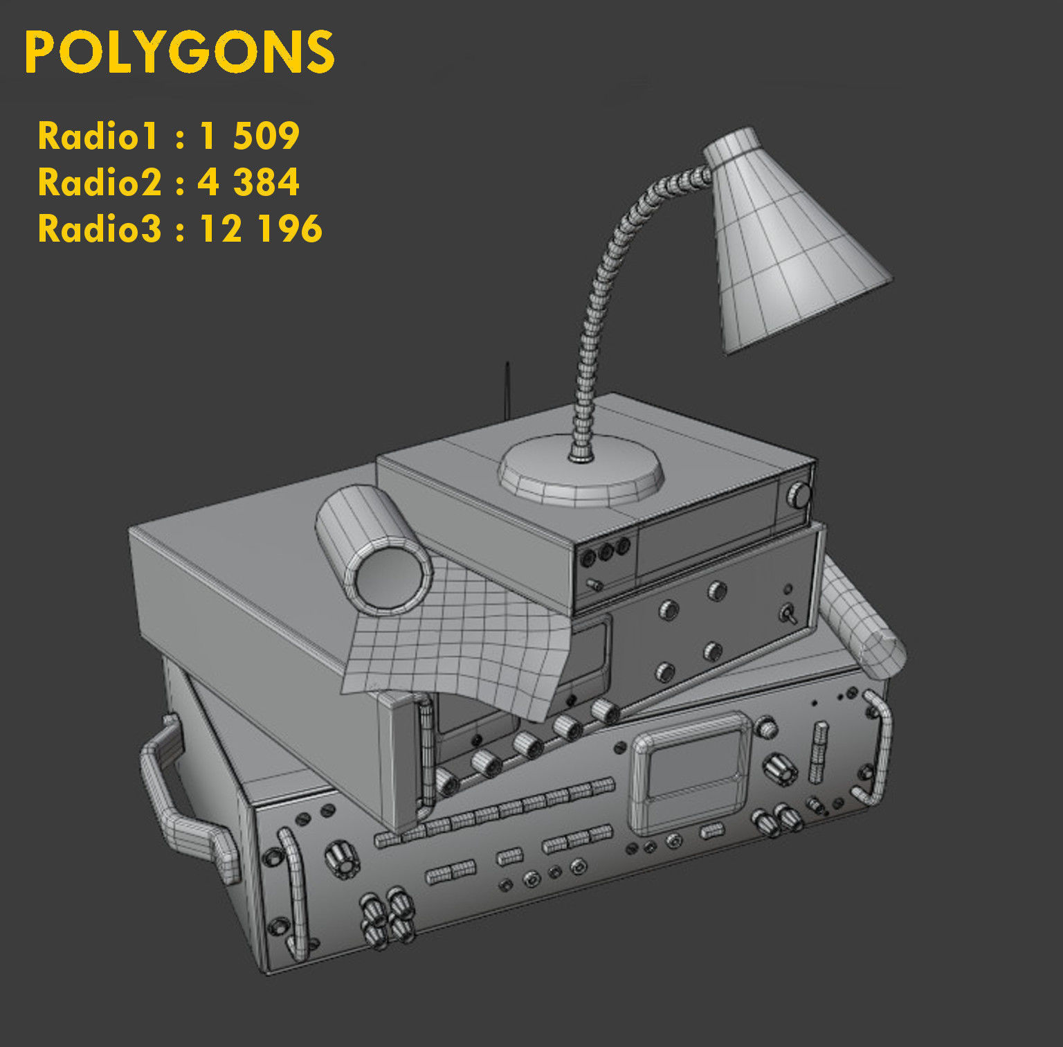 Military Radio Communication Setup Low-poly 3D model_5