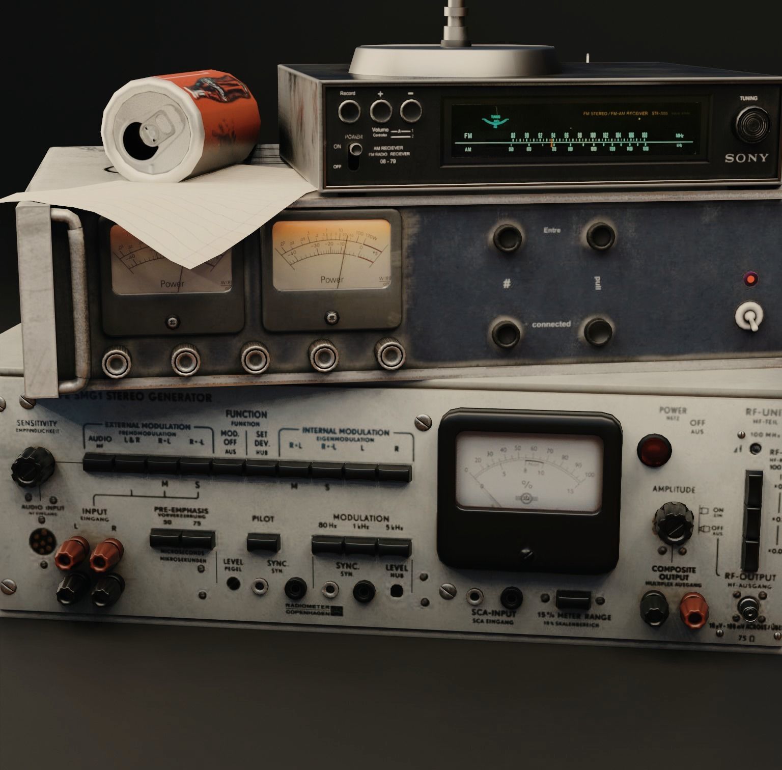 Military Radio Communication Setup Low-poly 3D model_2