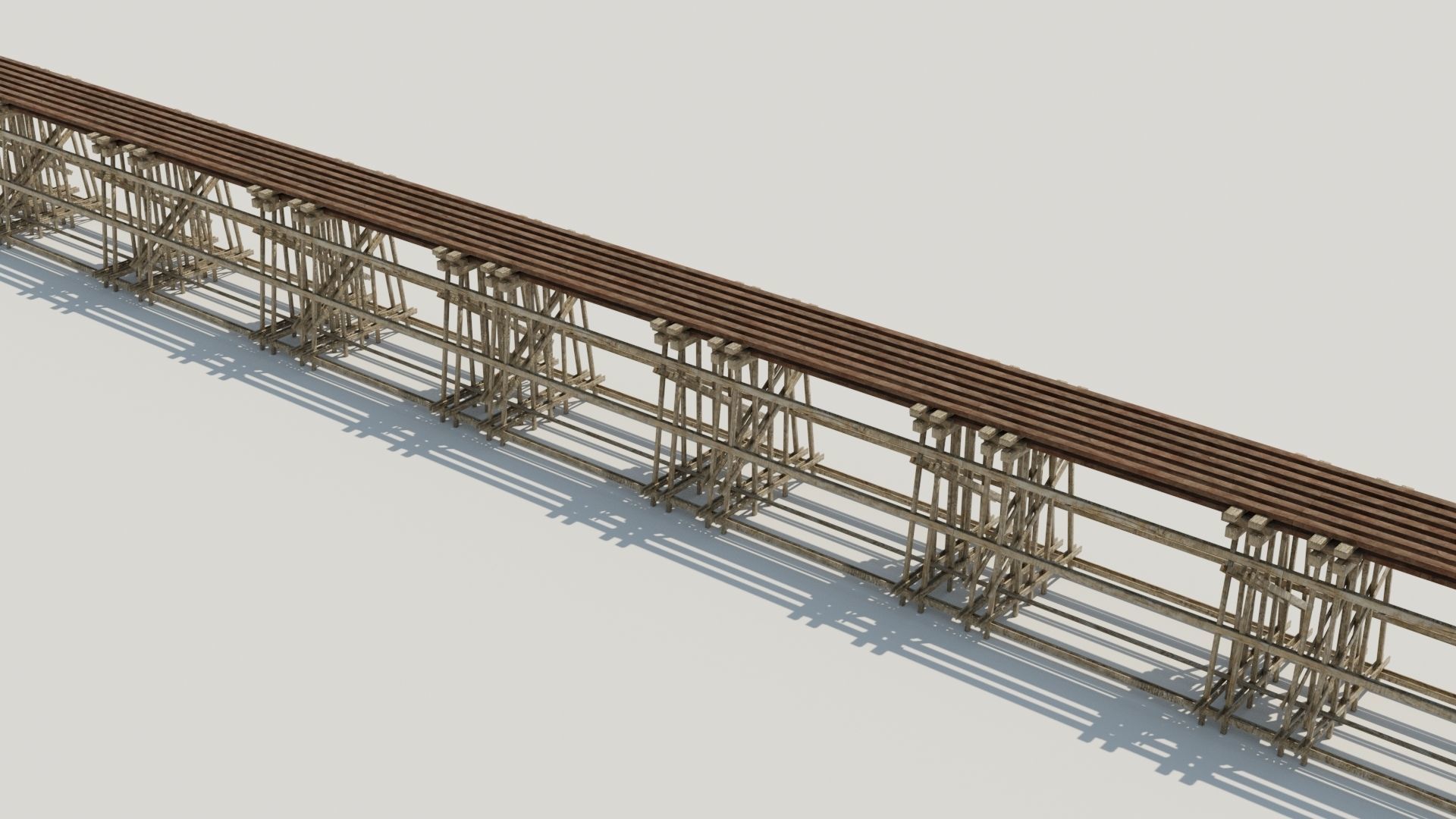 Railway Bridge 3D models complete of locomotive 3D model Low-poly 3D model_7