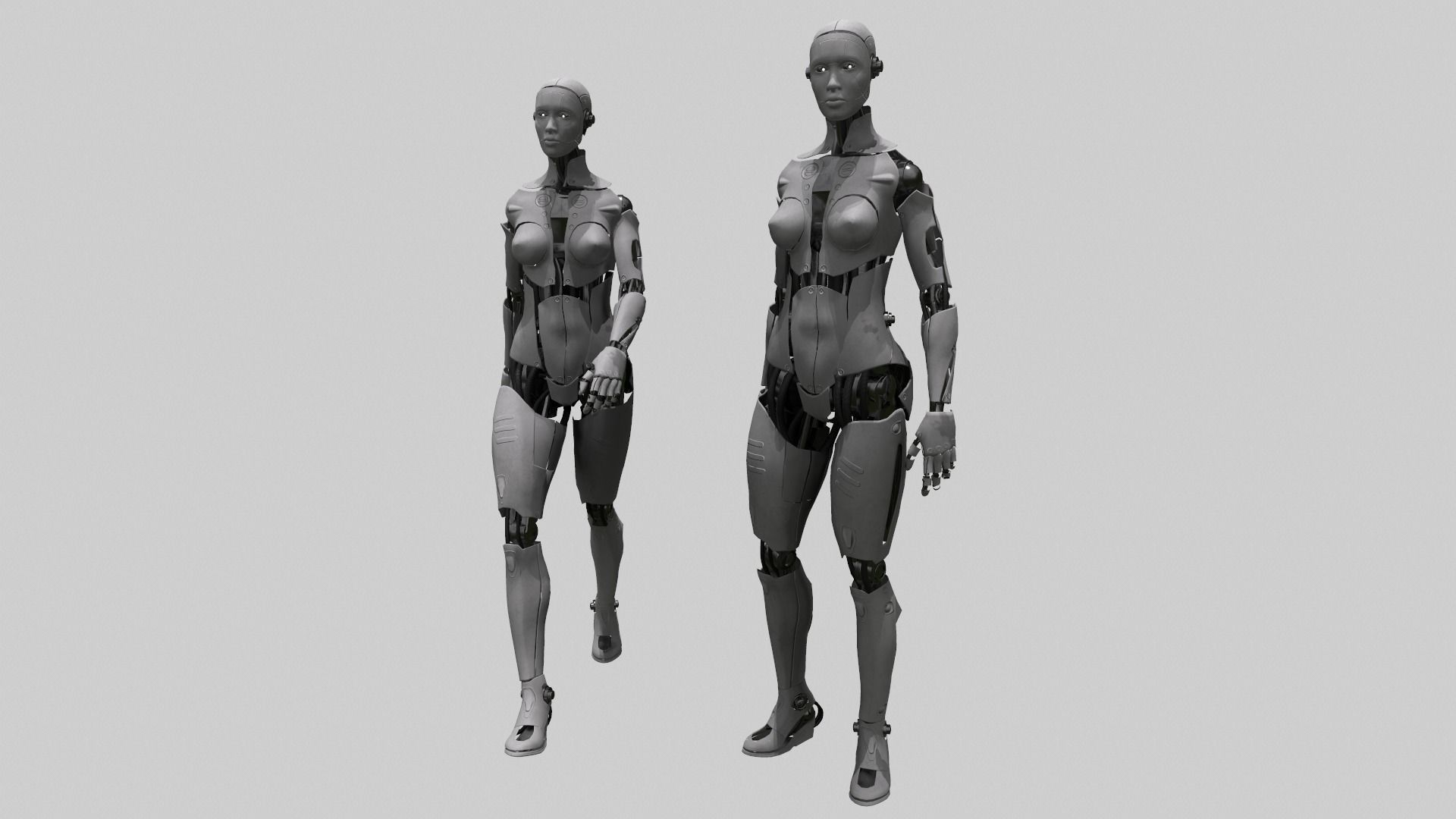 Android Female Low-poly 3D model_2