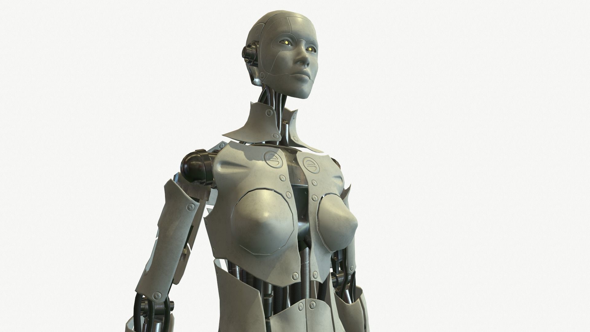 Android Female Low-poly 3D model_6