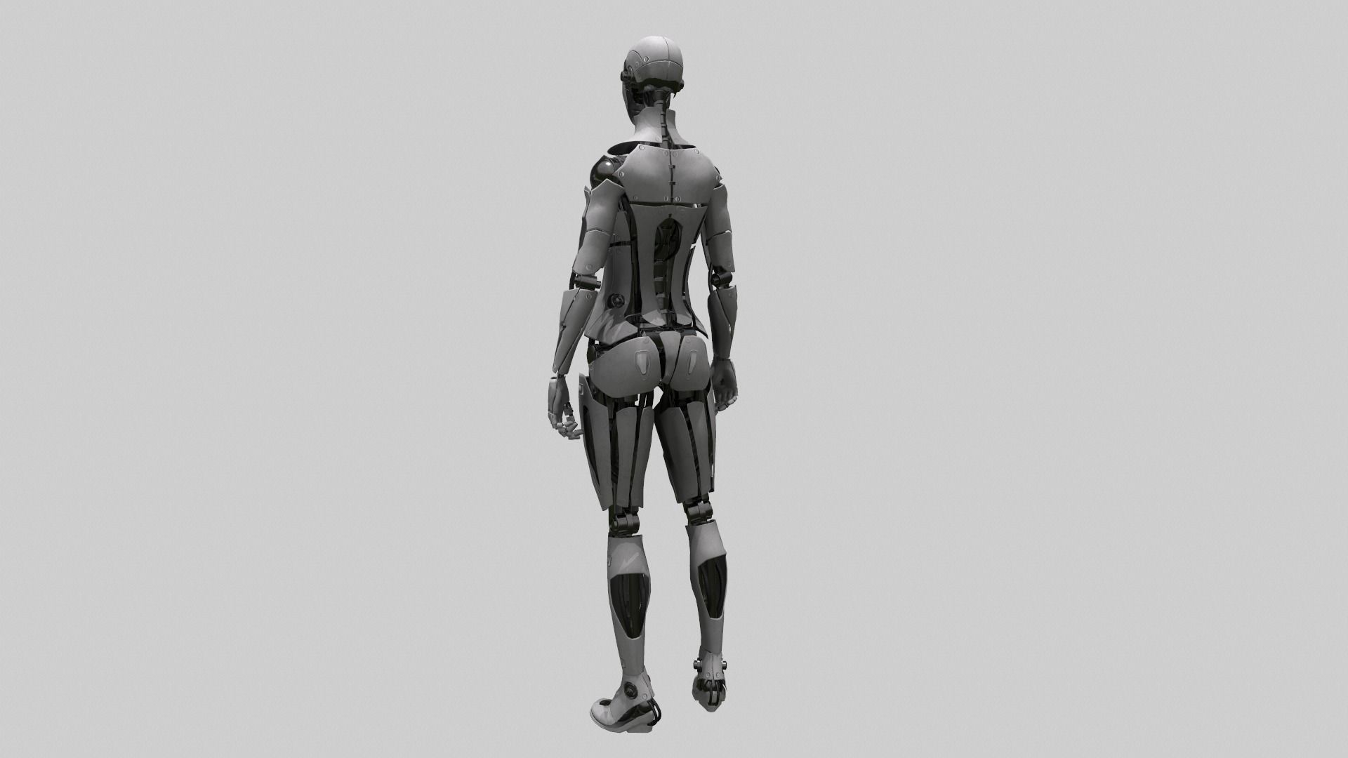 Android Female Low-poly 3D model_9