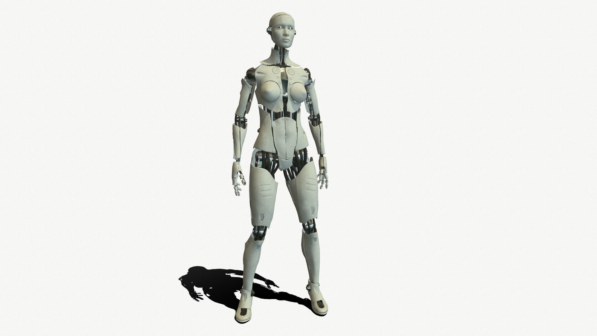 Android Female Low-poly 3D model_4