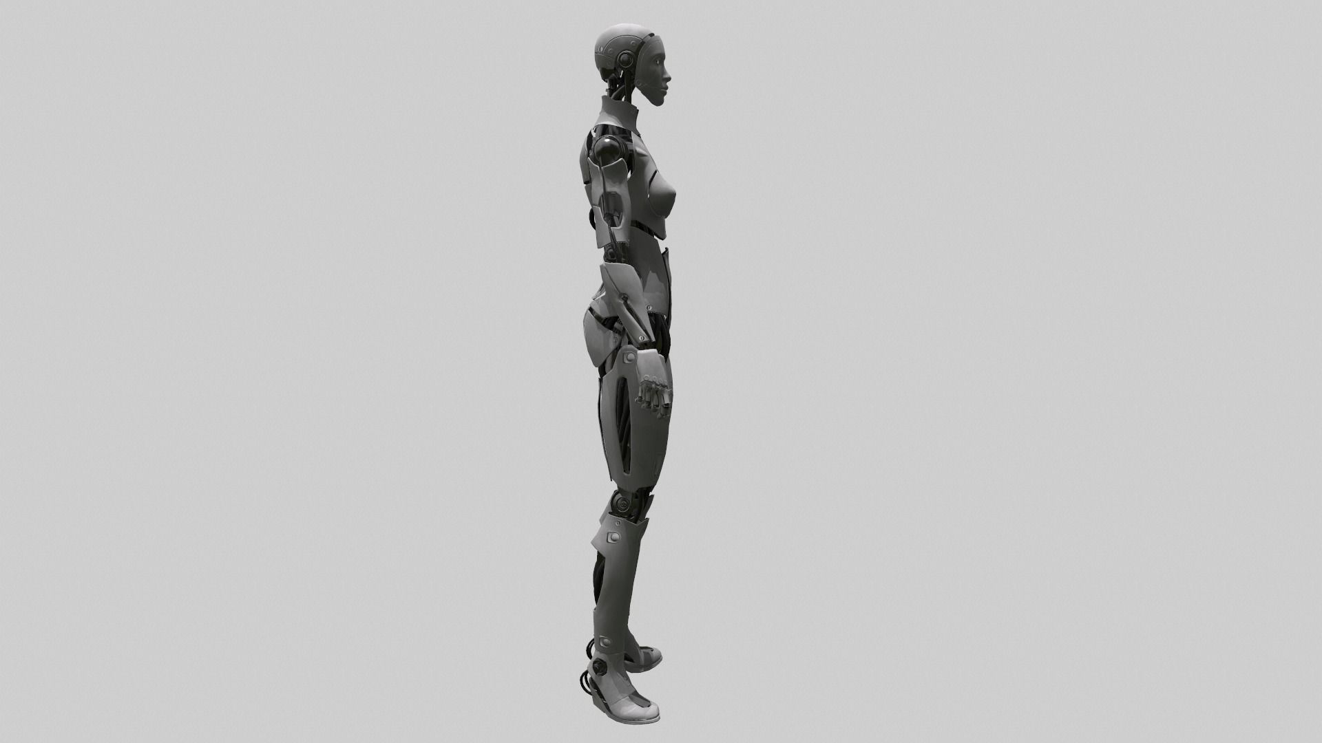 Android Female Low-poly 3D model_12