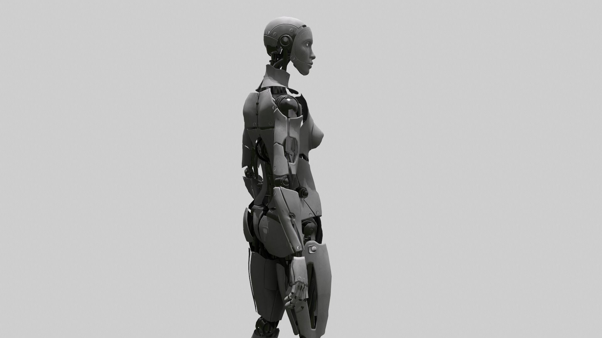 Android Female Low-poly 3D model_5