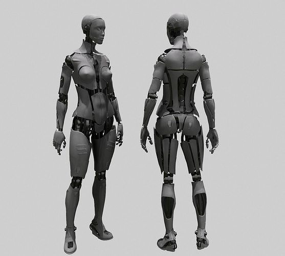 Android Female Low-poly 3D model