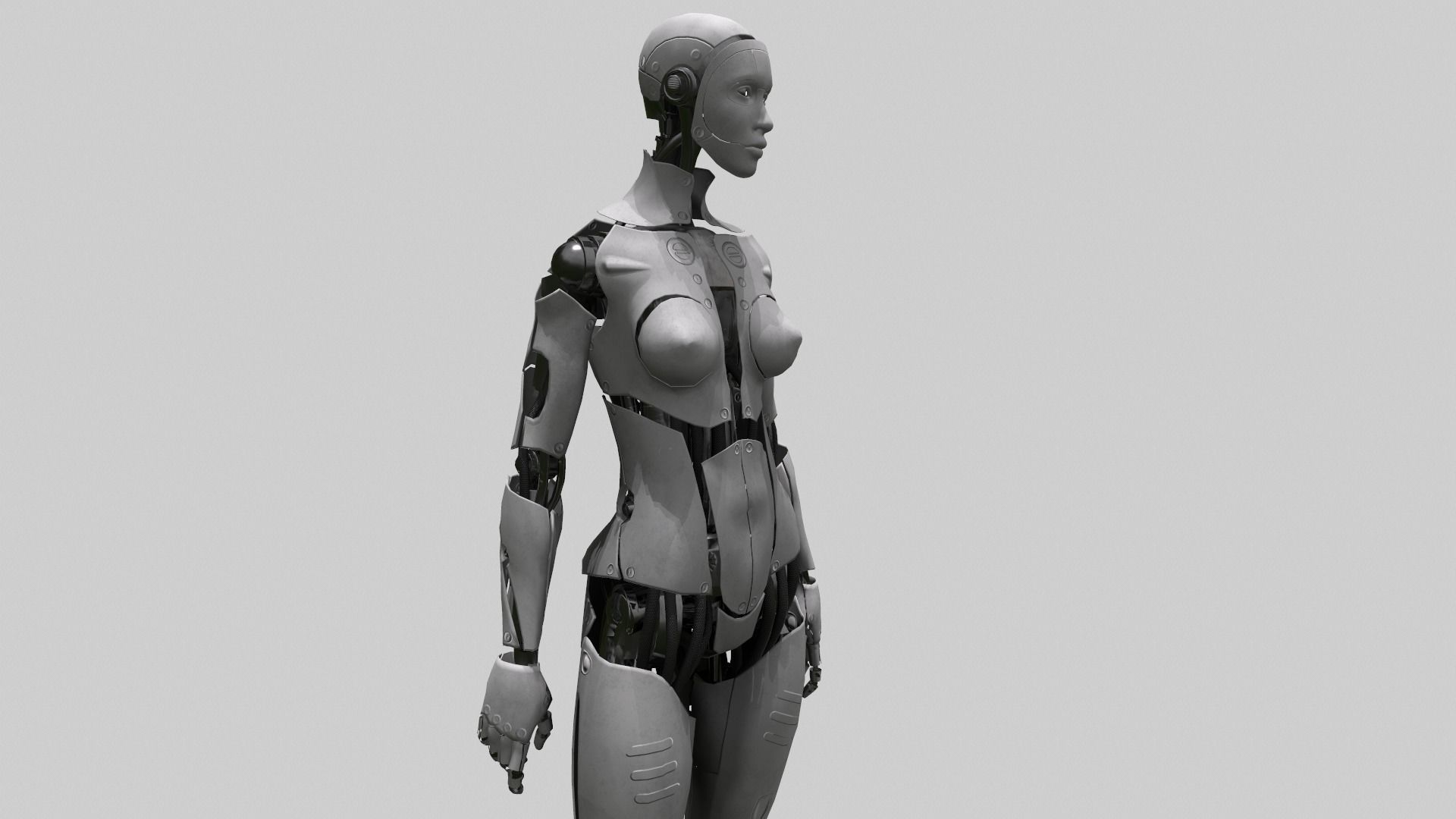 Android Female Low-poly 3D model_8